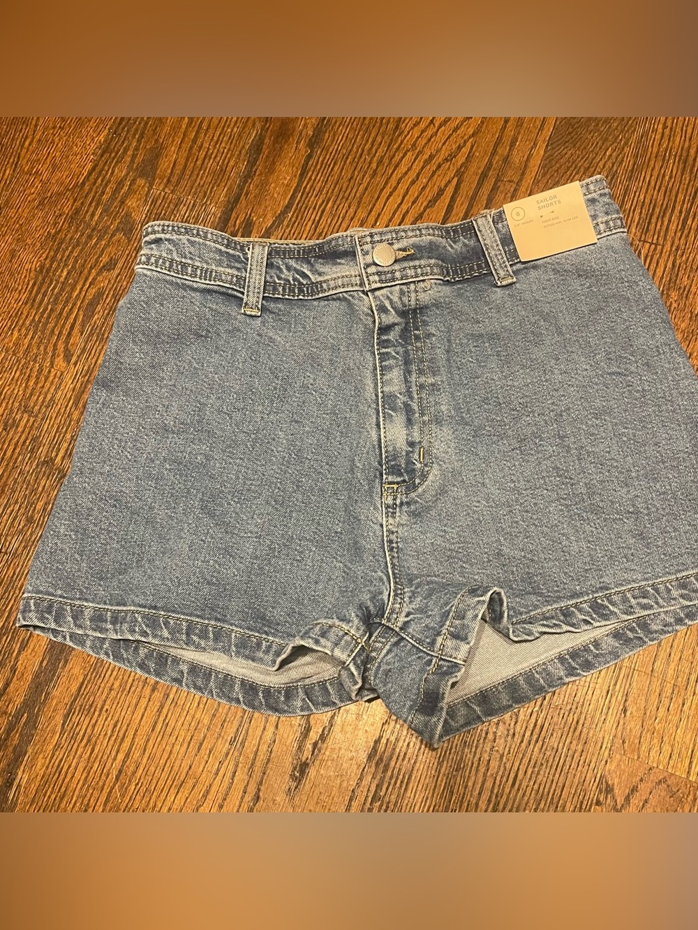 Universal Thread Mid-Rise Blue Denim Shorts casual women’s size 6 99% cotton - Picture 4 of 11